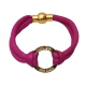 Jane leather logo pink